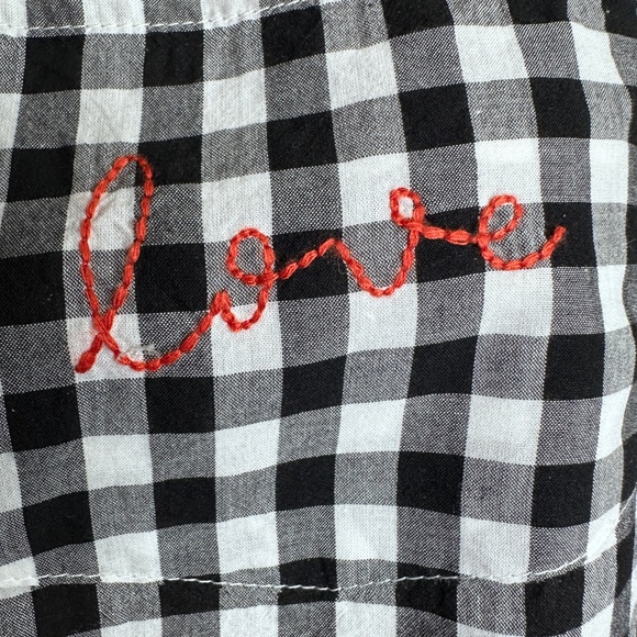 OLD NAVY 'The Classic' with "Love" on Pocket Gingham Women's Button Down sz XLTG - Picture 5 of 10